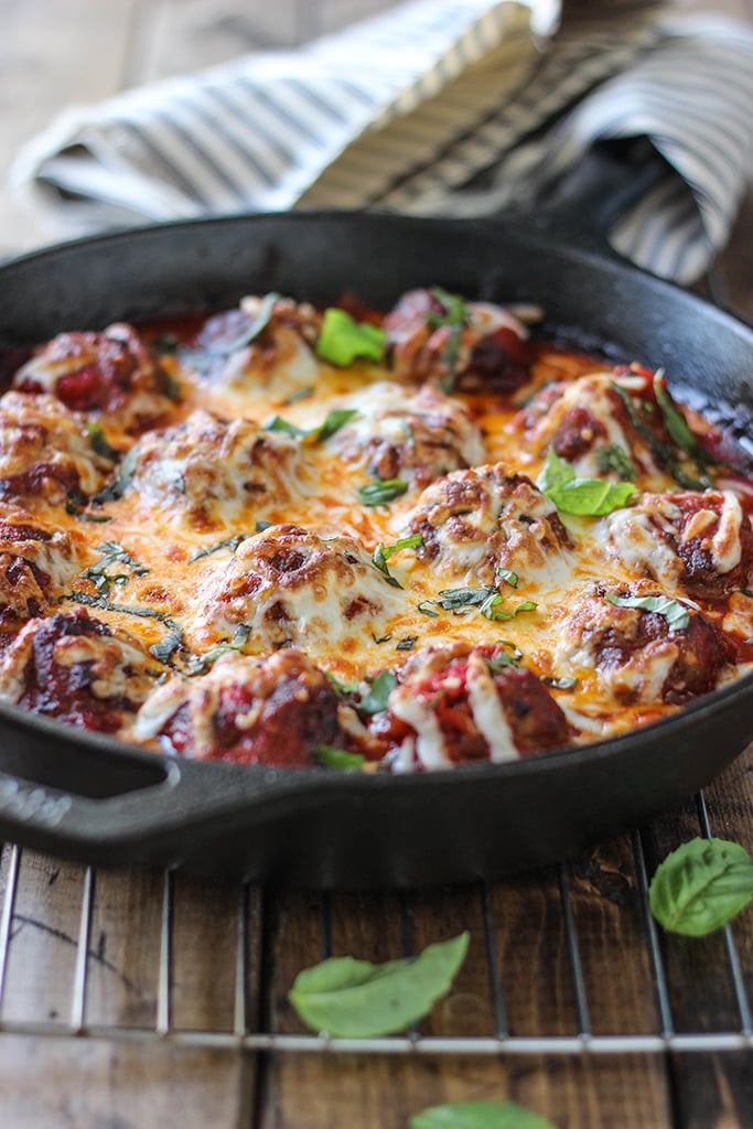 This cheesy meatball skillet has so many ways to be enjoyed! Pop them in a sub or mix them with pasta, or have them with some bread!